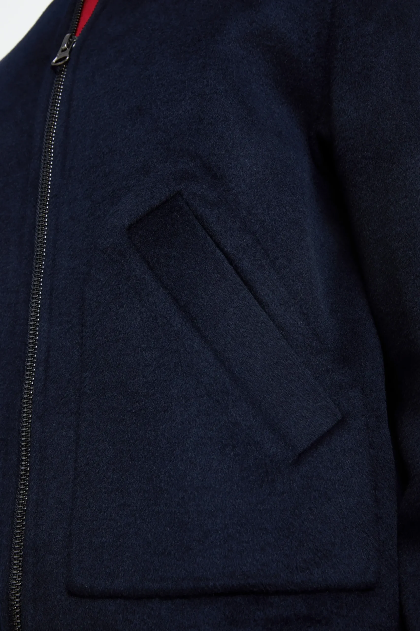 Bomber in Lana con Zip - NAVY