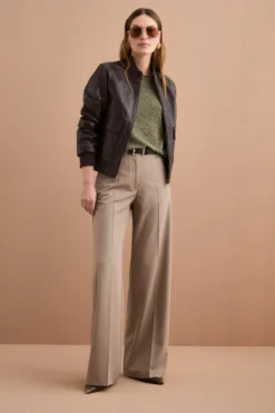 Bomber in Pelle con Tasche - T.MORO