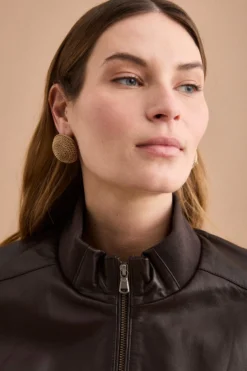 Bomber in Pelle con Tasche - T.MORO