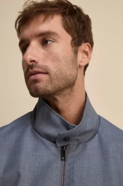 Bomber in Tessuto con Zip - DENIM