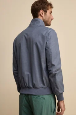 Bomber in Tessuto con Zip - DENIM