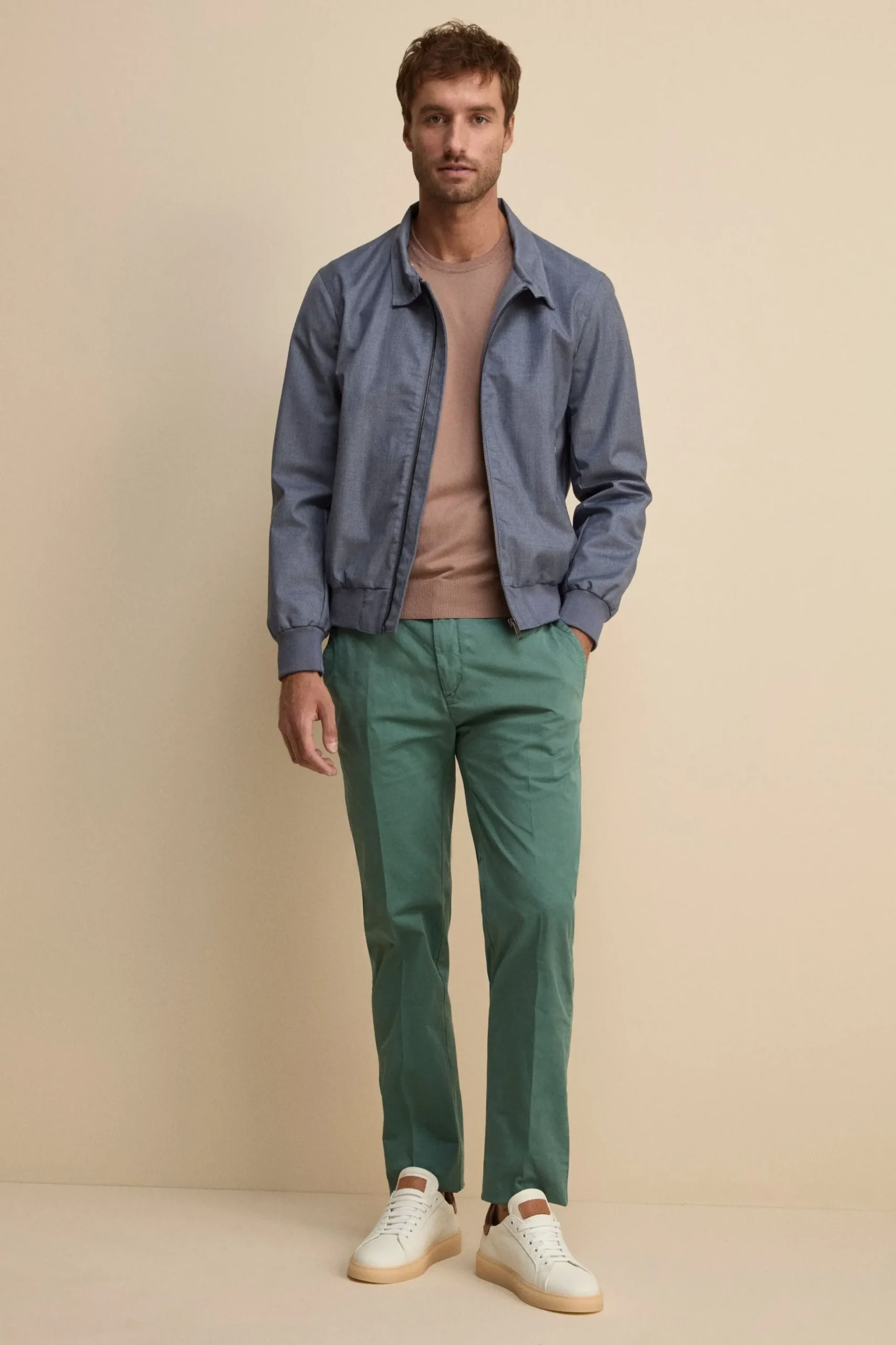 Bomber in Tessuto con Zip - DENIM