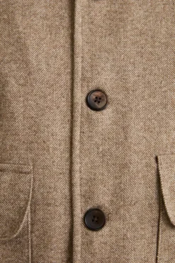 Bomber Spigato con Tasche in Misto Lana - MARRONE SPIGATO