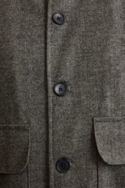 Bomber Spigato con Tasche in Misto Lana - GRIGIO SPIGATO
