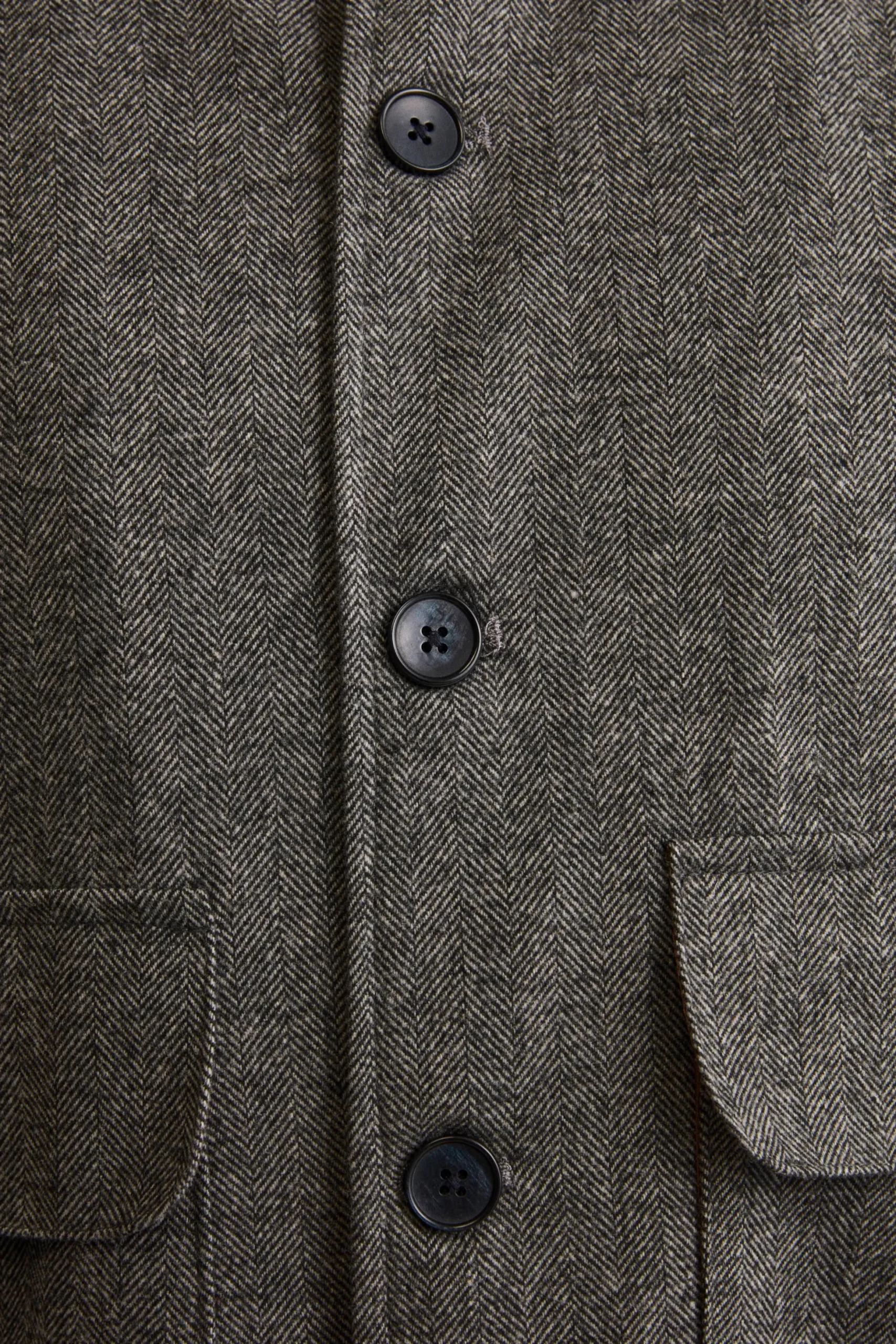Bomber Spigato con Tasche in Misto Lana - GRIGIO SPIGATO