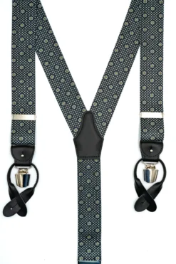 Bretelle con Clip e Asole in Pelle - FANT. BLU