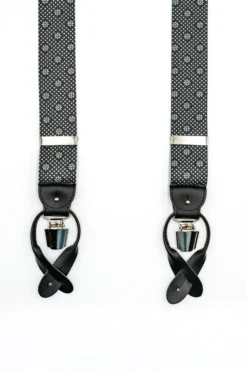 Bretelle con Clip e Asole in Pelle - FANT. BLU
