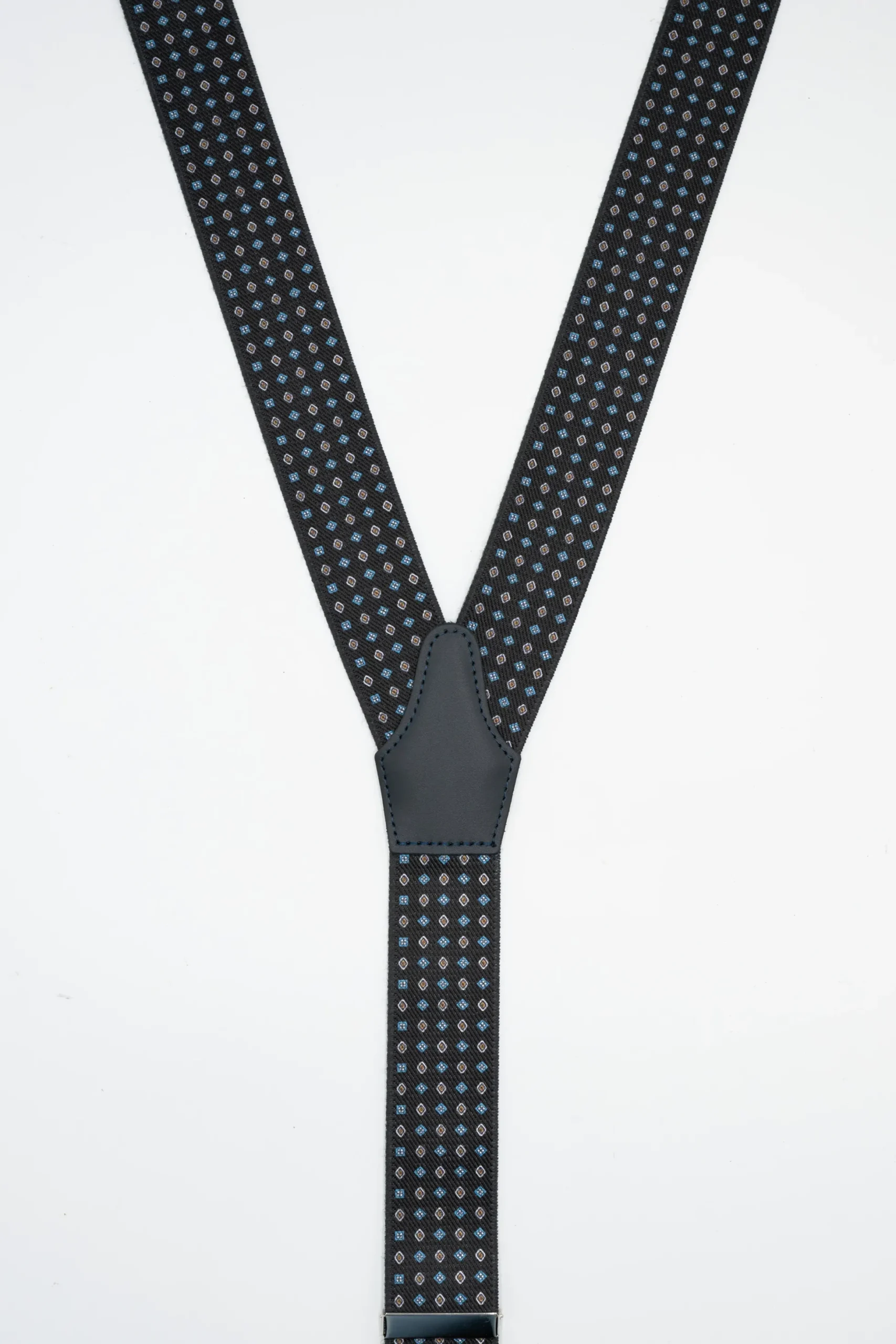Bretelle Elasticizzate con Clip e Asole in Pelle - FANT. BLU