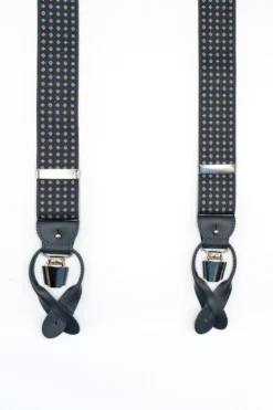 Bretelle Elasticizzate con Clip e Asole in Pelle - FANT. BLU