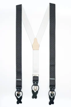 Bretelle Elasticizzate con Clip e Asole in Pelle - FANT. BLU