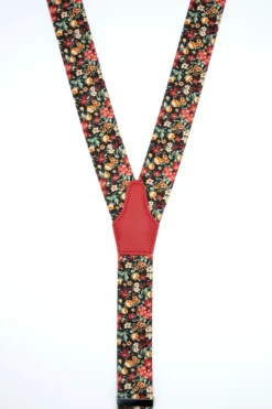 Bretelle Fantasia con Clip e Asole in Pelle - FANT. BLU/ROSSO