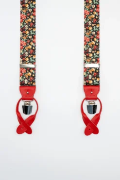 Bretelle Fantasia con Clip e Asole in Pelle - FANT. BLU/ROSSO