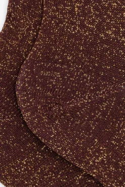 Calze Corte in Cotone con Lurex - BORDEAUX