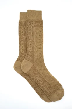 Calze Corte in Cotone Fantasia Bandana - MARRONE/BEIGE