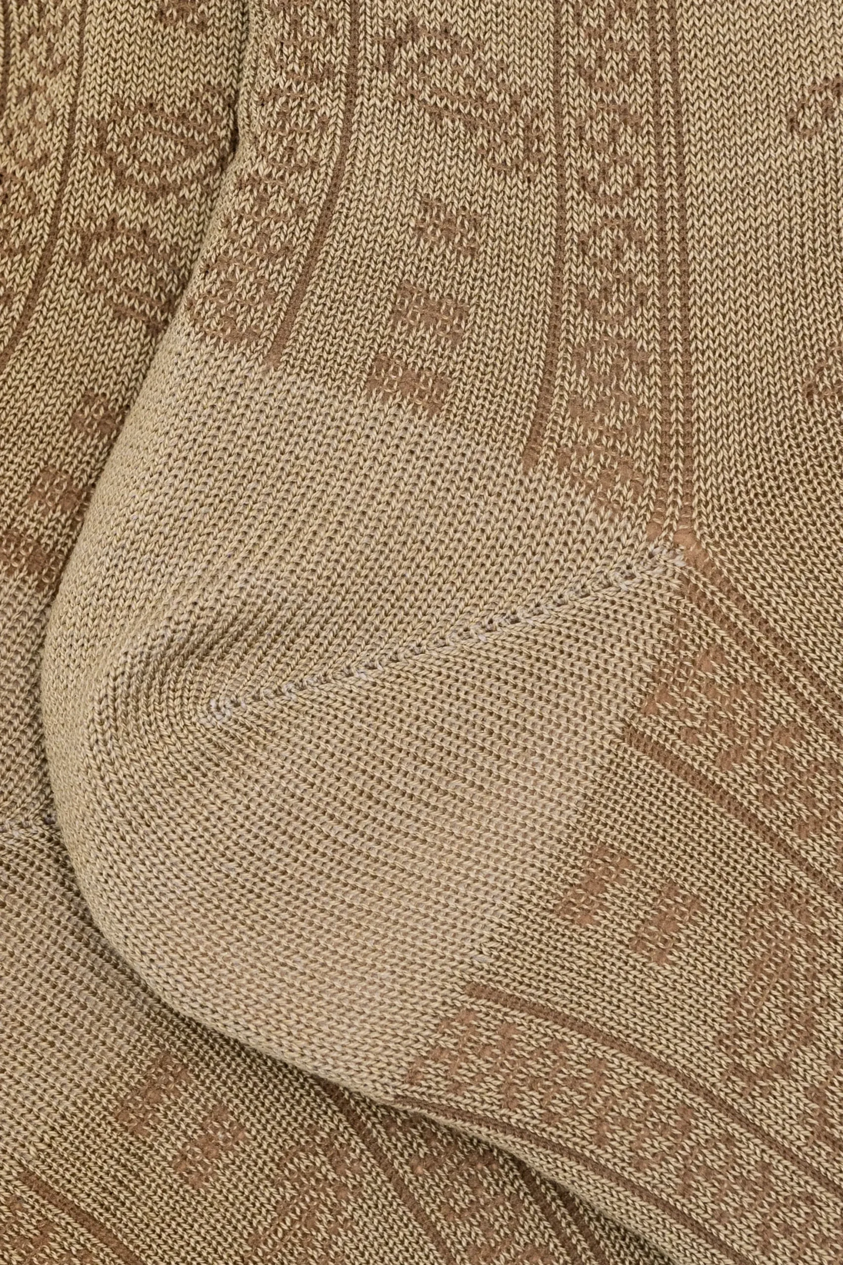 Calze Corte in Cotone Fantasia Bandana - MARRONE/BEIGE