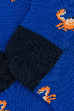 Calze Corte in Cotone Fantasia Granchi - FANT. BLUETTE