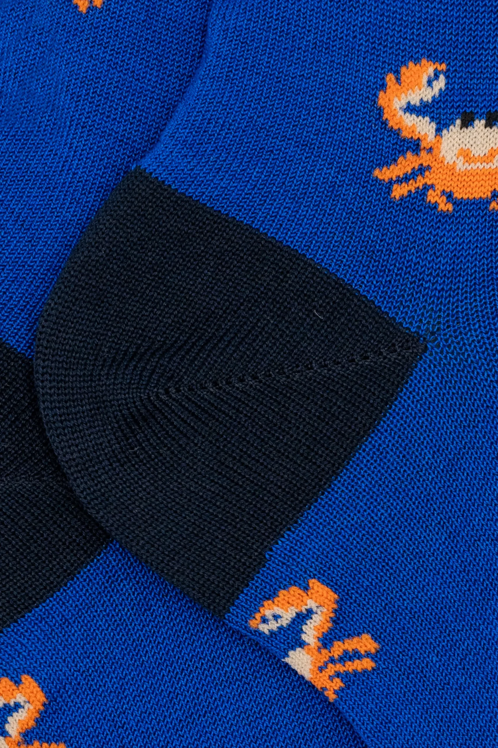 Calze Corte in Cotone Fantasia Granchi - FANT. BLUETTE