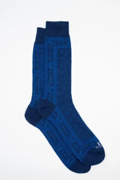Calze Corte in Cotone Fantasia Bandana - BLU/ROYAL