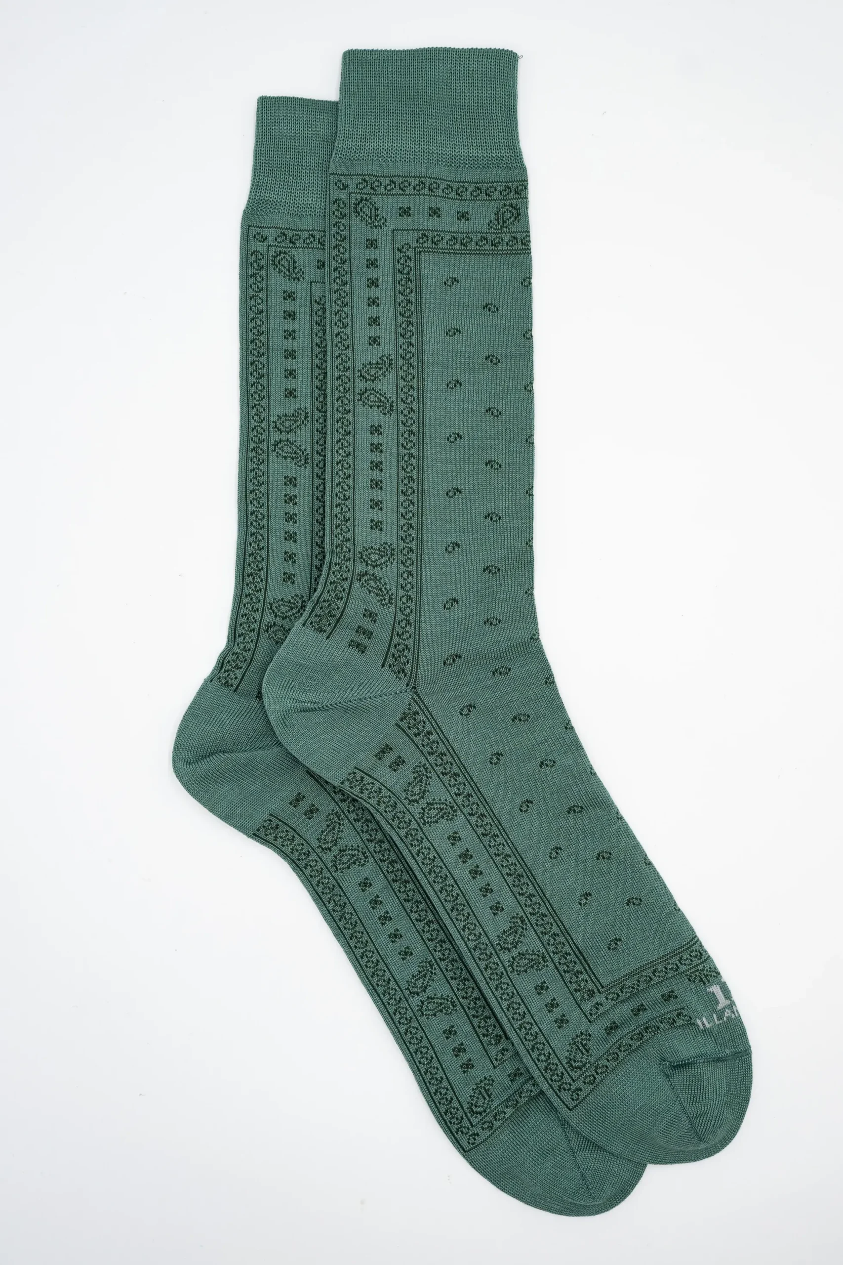 Calze Corte in Cotone Fantasia Bandana - VERDE