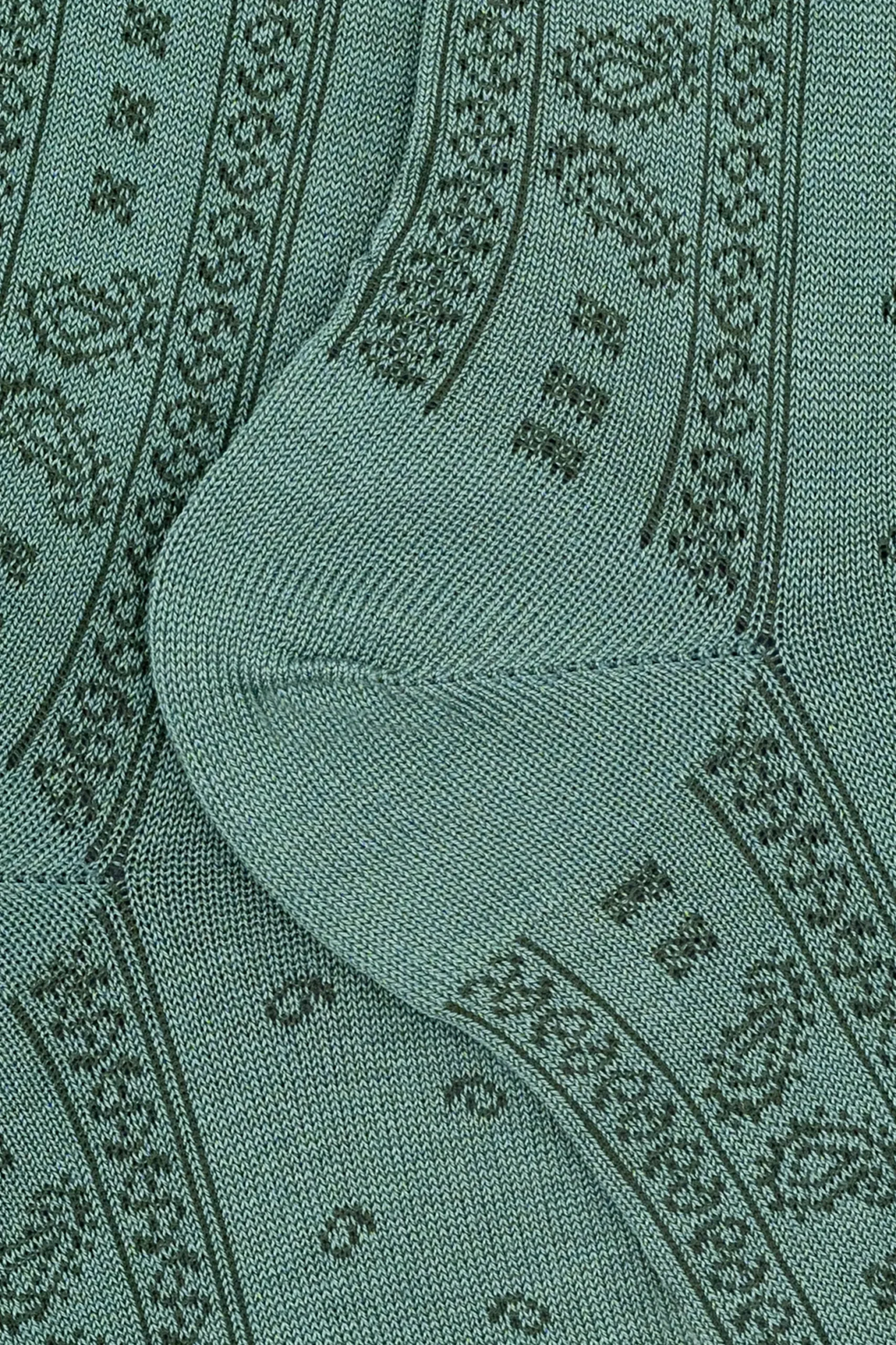 Calze Corte in Cotone Fantasia Bandana - VERDE