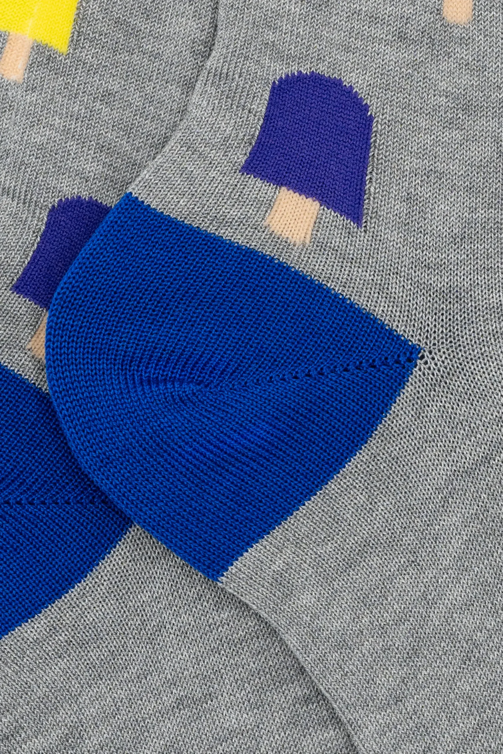 Calze Corte in Cotone Fantasia Gelati - FANT. GRIGIO