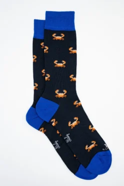 Calze Corte in Cotone Fantasia Granchi - FANT. BLU