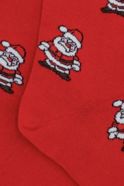 Calze Lunghe Fantasia Natale - ROSSO