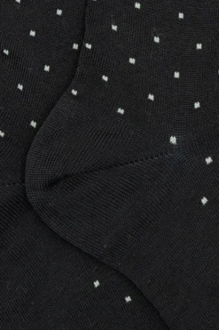 Calze Lunghe in Cotone Fantasia Quadretti - NERO/GRIGIO