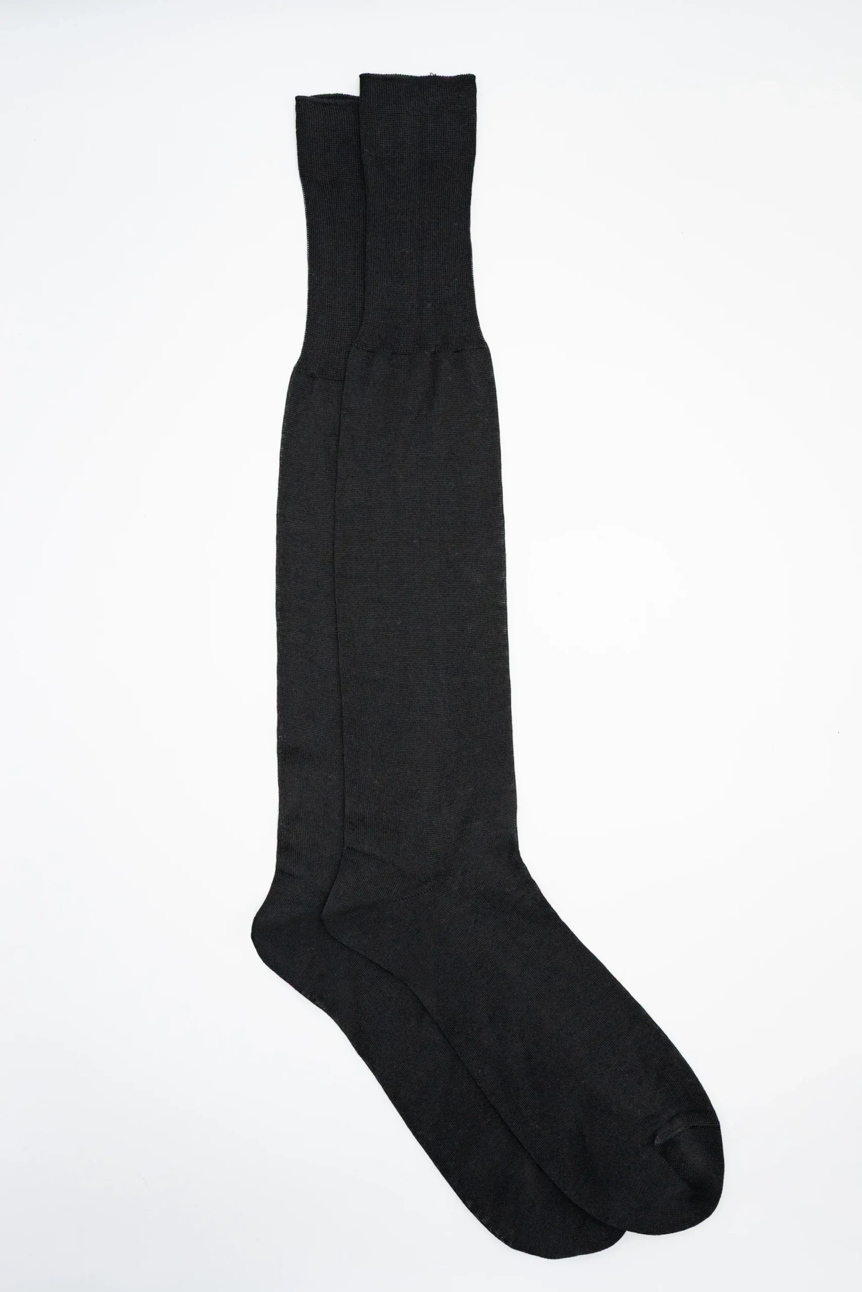 Calze Lunghe Rasate in Filo di Scozia - NERO
