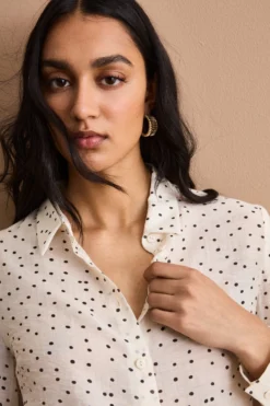 Camicia Boxy con Manica Lunga - POIS NERO