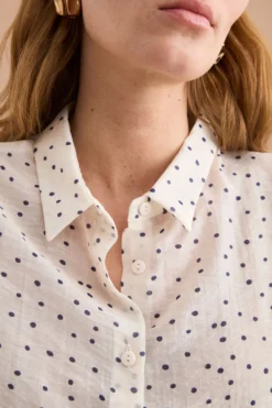 Camicia Boxy con Manica Lunga - POIS BLU