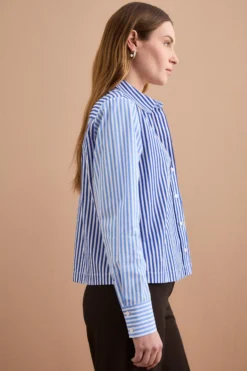 Camicia Boxy in Cotone con Taschino - FANT. AZZURRO