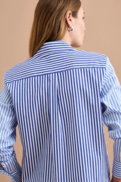 Camicia Boxy in Cotone con Taschino - FANT. AZZURRO