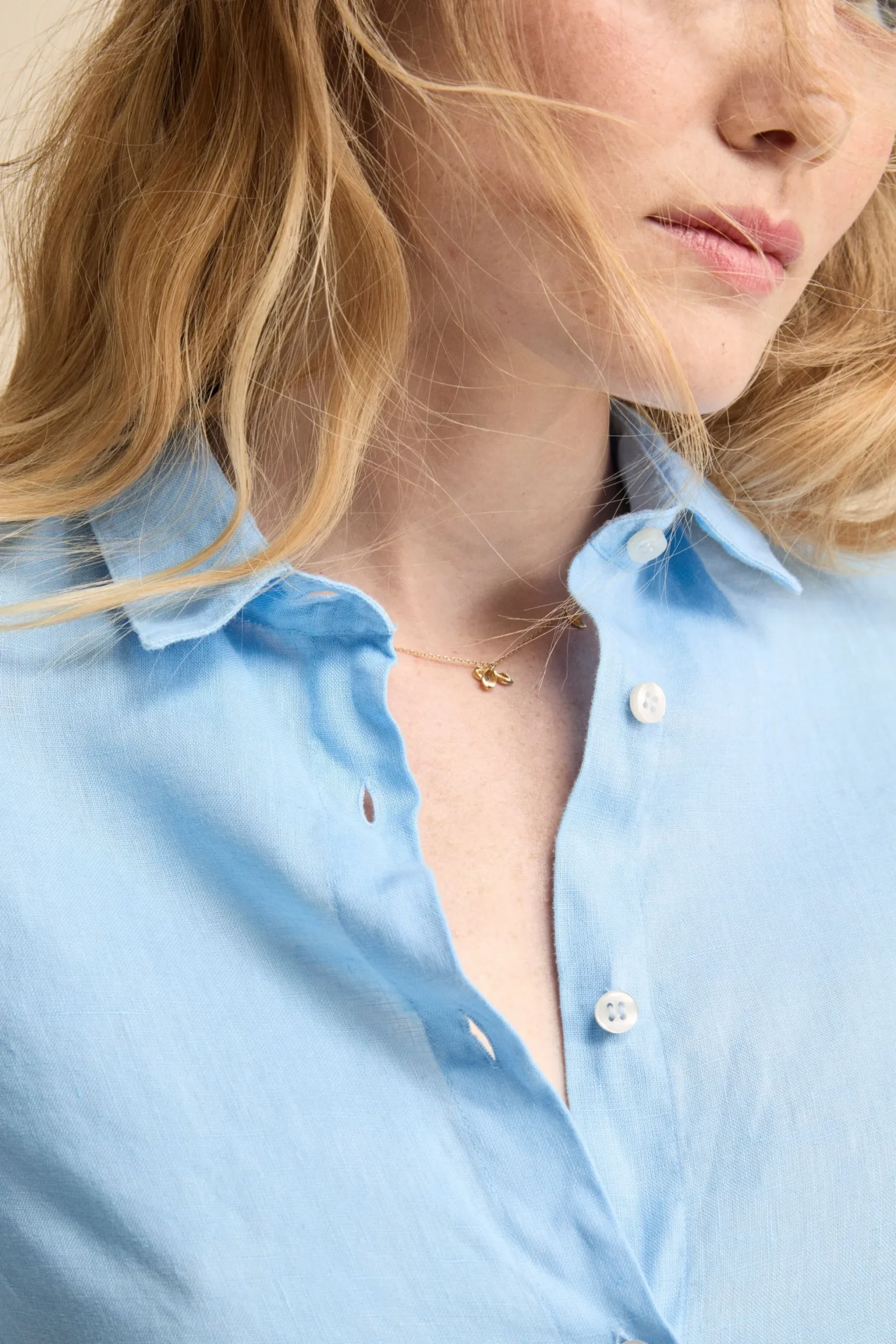 Camicia Boxy in Lino - AZZURRO