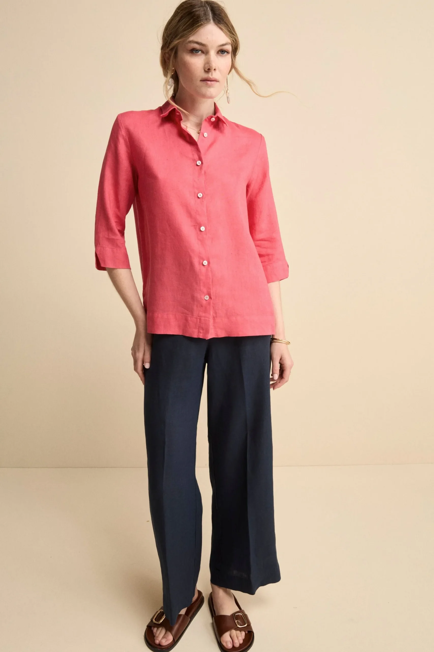 Camicia Boxy in Lino - CORALLO
