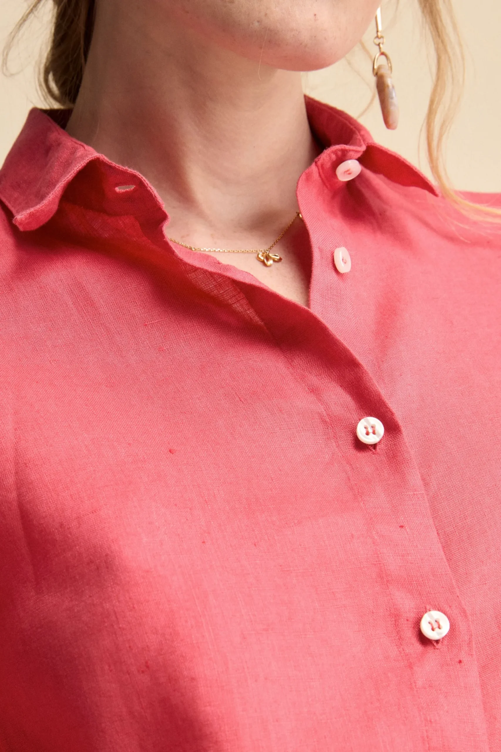 Camicia Boxy in Lino - CORALLO