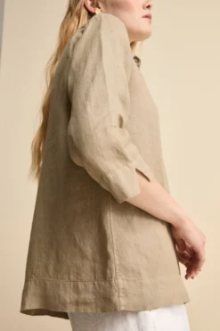 Camicia Boxy in Lino - TORTORA