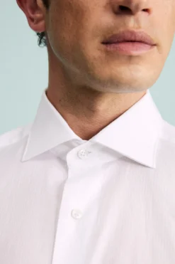 Camicia Cerimonia Slim Fit in Cotone - BIANCO
