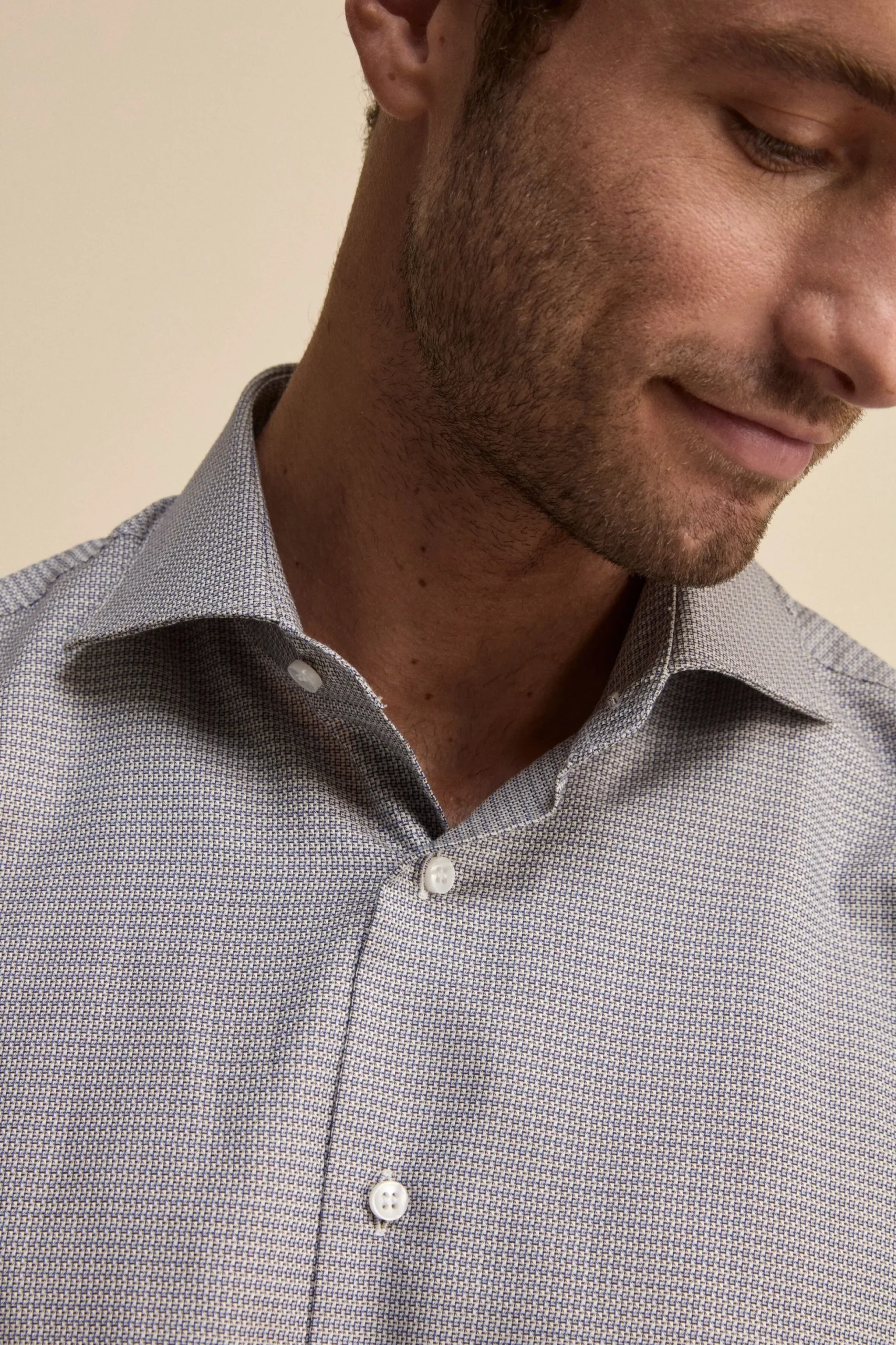 Camicia Collo Francese in Cotone Regual Fit - FANT. BLU/BORDEAUX