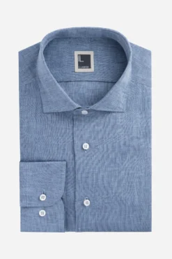 Camicia di lino da uomo - BLU APERTO