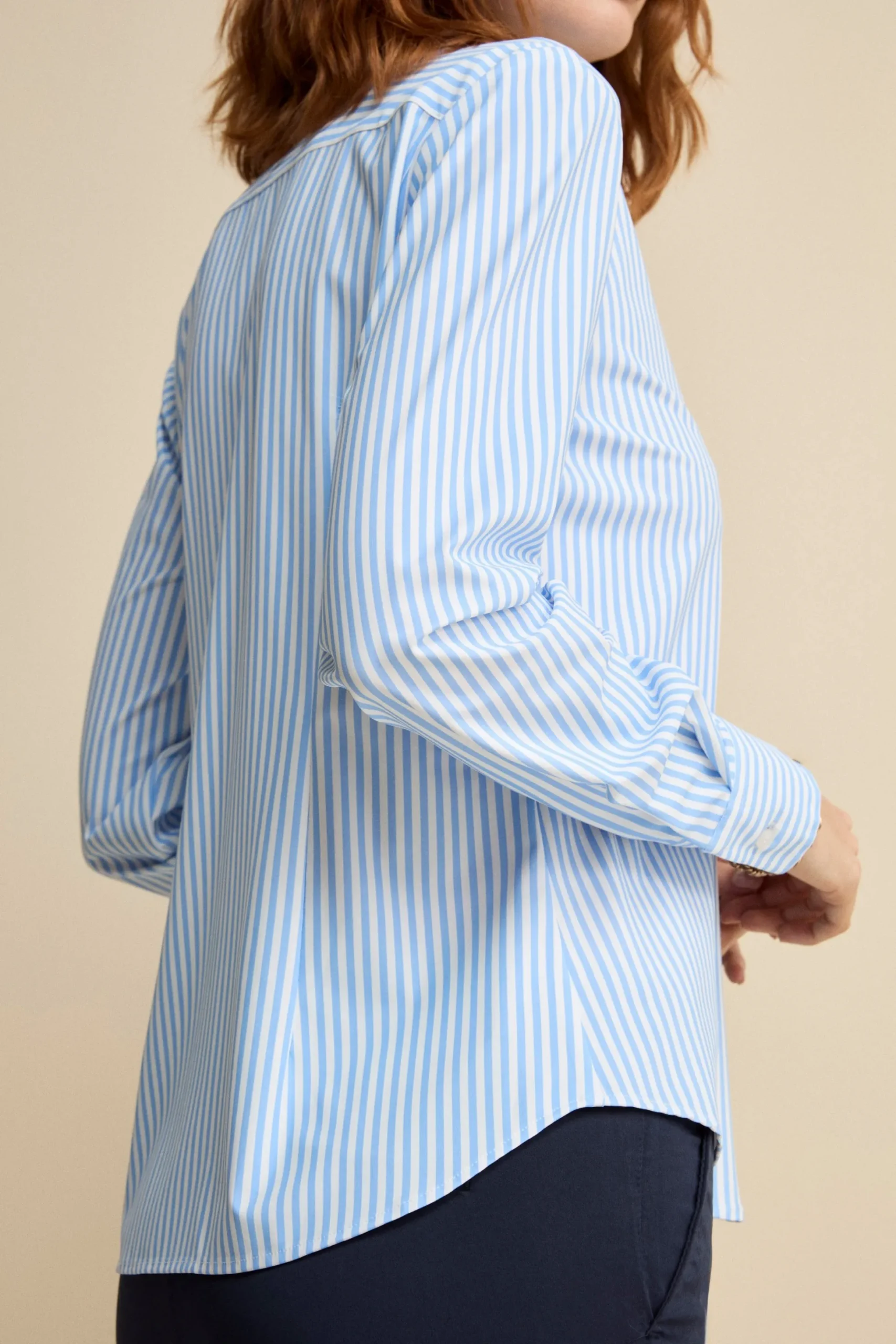 Camicia Fantasia Over in Tessuto Tecnico - AZZURRO RIGATO