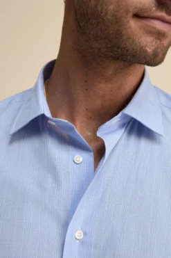 Camicia Fantasia Slim Fit Collo Classico - GALLES AZZURRO