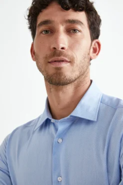 Camicia Fantasia Slim Fit - FANT. BIANCO/AZZURRO