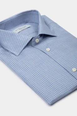 Camicia in Fantasia Slim Fit - AZZURRO QUADRI