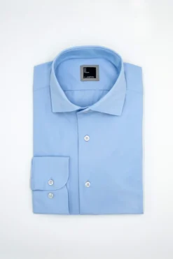Camicia in jersey slim fit - AZZURRO