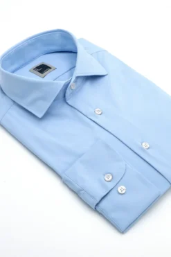 Camicia in jersey slim fit - AZZURRO