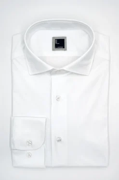 Camicia in jersey slim fit - BIANCO