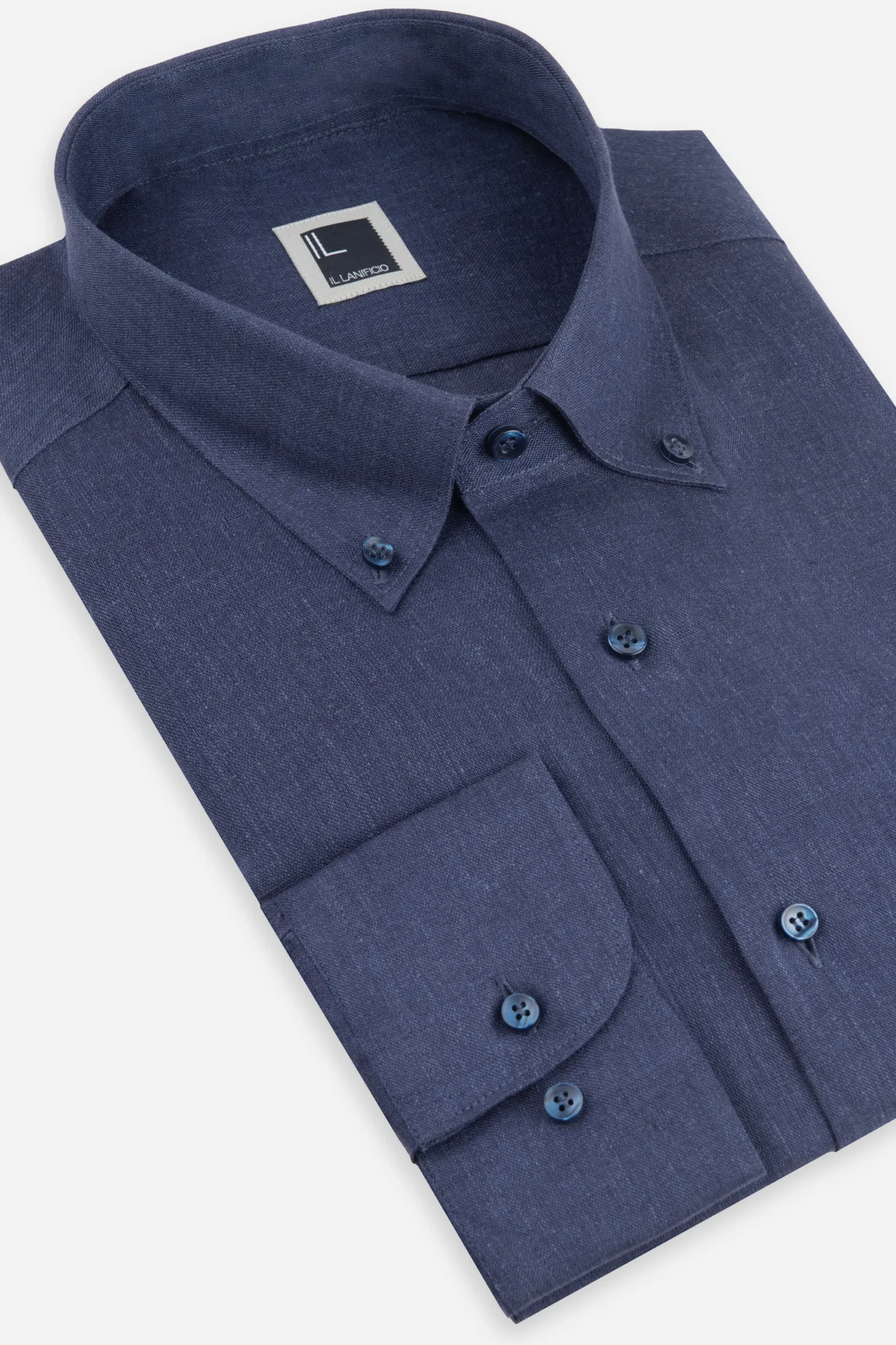 Camicia in lino regular fit - BLU