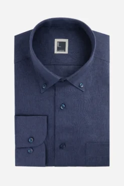 Camicia in lino regular fit - BLU