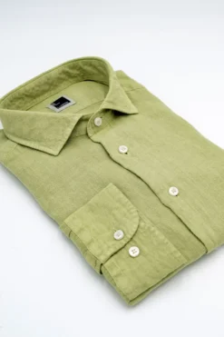 Camicia in Lino Slim Fit - SALVIA